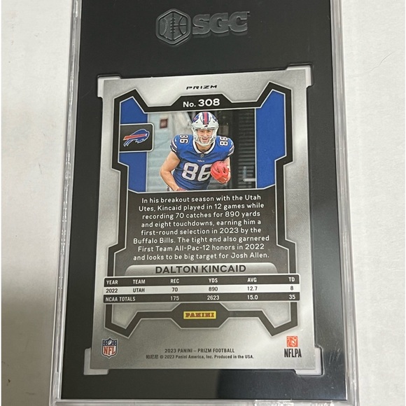 2023 Prizm Disco SGC 10 Dalton Kincaid Graded Rookie Card Buffalo Bills RC 🔥🏈 - Picture 2 of 2